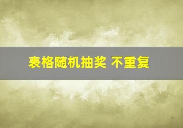 表格随机抽奖 不重复